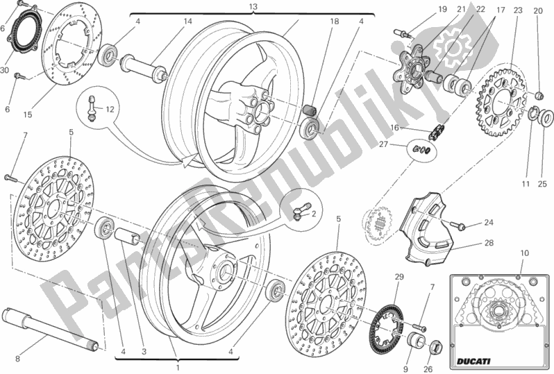 Todas as partes de Rodas do Ducati Monster 795 ABS 2013